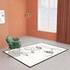 Beige Abstract Rug Polyester Modern Rug Washable Non-Slip Pet-Friendly Area Rug for the Living Room