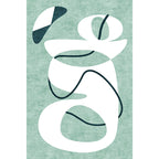 Novelty Abstract Rug Green Polyester Rug Non-Slip Back Washable Pet-Friendly Rug for Home