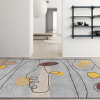 Green and Beige Abstract Carpet Polyester Modern Carpet Washable Non-Slip Pet-Friendly Area Rug for Living Room