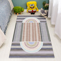 Casual Modernism Rug Brown Striped Pattern Rug Pet Friendly Non-Slip Washable Rug for Decoration