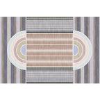 Casual Modernism Rug Brown Striped Pattern Rug Pet Friendly Non-Slip Washable Rug for Decoration