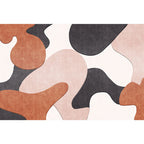 Modern Colorblock Rug Multicolored Polyester Rug Non-slip Backing Washable Pet-friendly Rug for Home