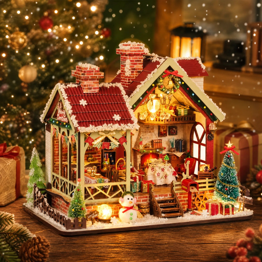 Warm Christmas Lodge DIY Mini House Kit l DIY Miniature Kit