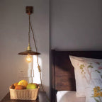 Wooden Tray Plug Wall Lighting Ideas Rustic 1 Light Bulb 8"/10" Wide Nightstand Wall Lamp in Brown with Extra Long Cable