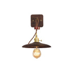 Wooden Tray Plug Wall Lighting Ideas Rustic 1 Light Bulb 8"/10" Wide Nightstand Wall Lamp in Brown with Extra Long Cable