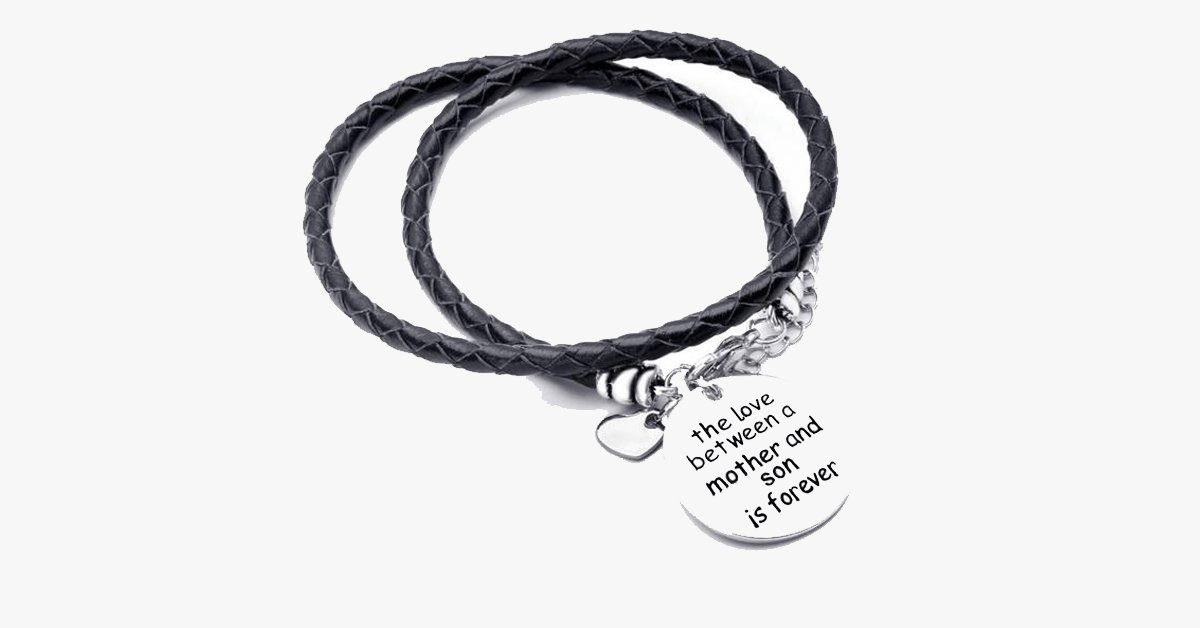 The love between a mother and her son is forever - Hand-stamped bracelets to celebrate mother-son love - Made of vegan leather and zinc alloy charms