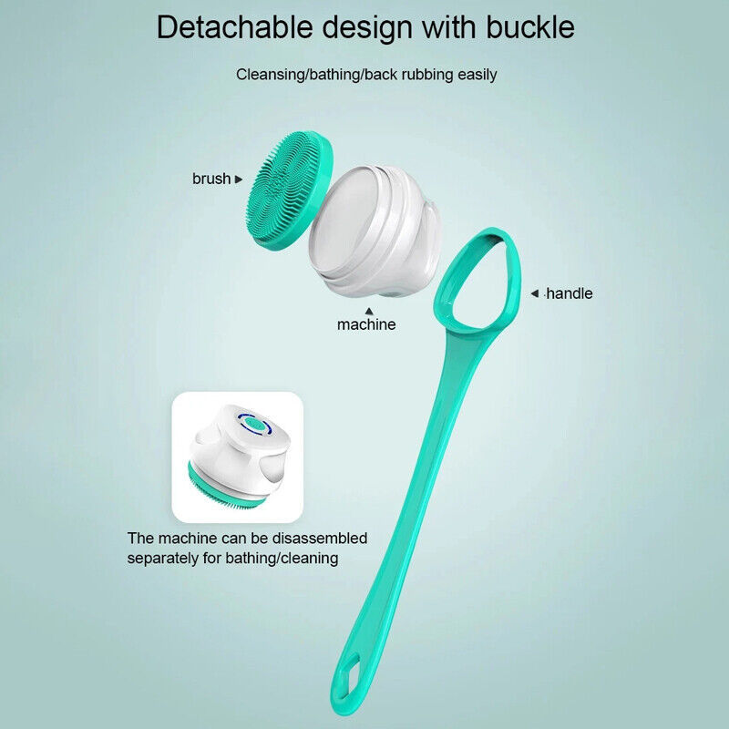 Electric Shower Brush | Rotating Exfoliating Body Cleaner | Long Handle & Massage Function | ScrubEase