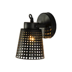 Steel Wall Lamp with Hollow Design Industry 1/2/3-Head Indoor Rotating Wall Lamp in Black