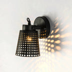 Steel Wall Lamp with Hollow Design Industry 1/2/3-Head Indoor Rotating Wall Lamp in Black