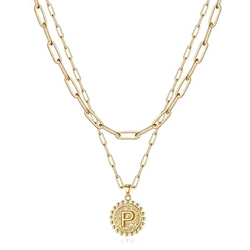 Golden Initial Necklaces for Women