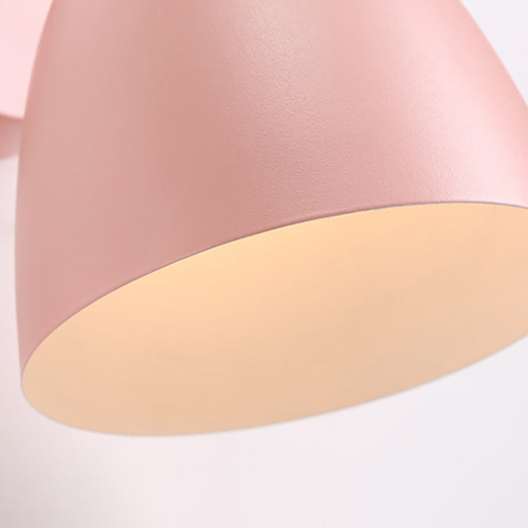 Modern Minimalistic Round Horn Aluminum Wood 1-Light Wall Lamp for Bedroom