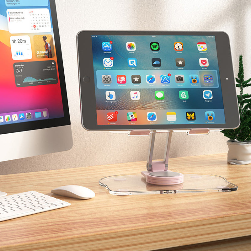 Folding transparent acrylic tablet stand