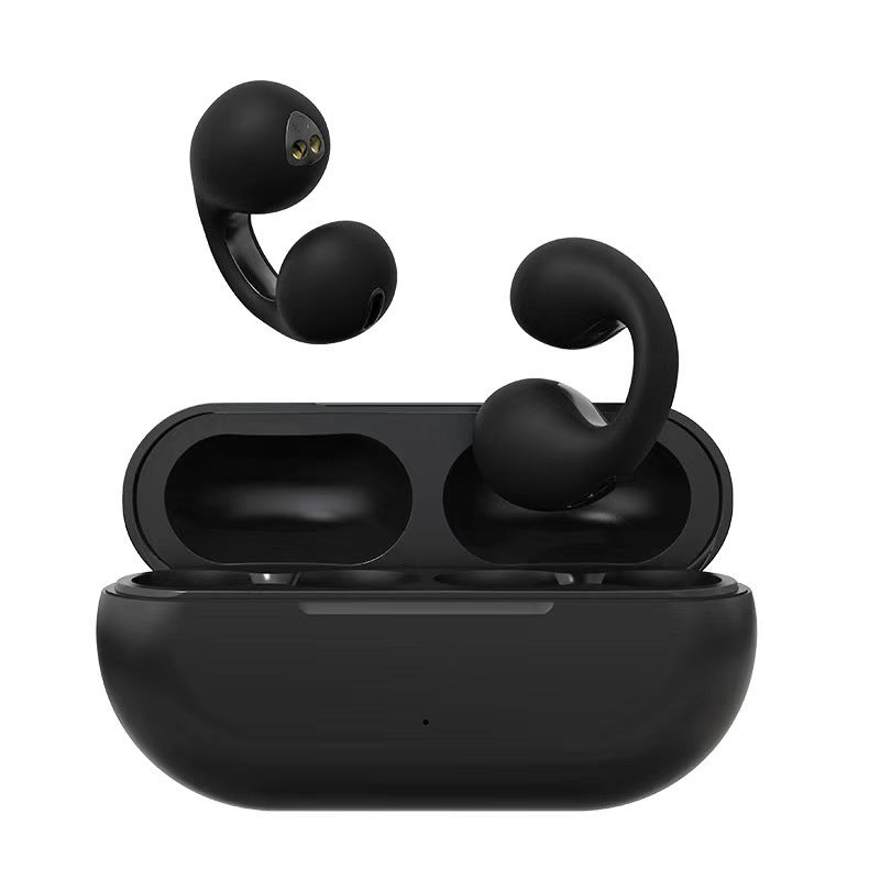 Bone conduction headphones with clip for the ear, wireless