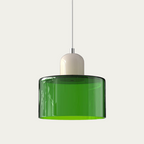 Glass light in subtle colors of the kitchen