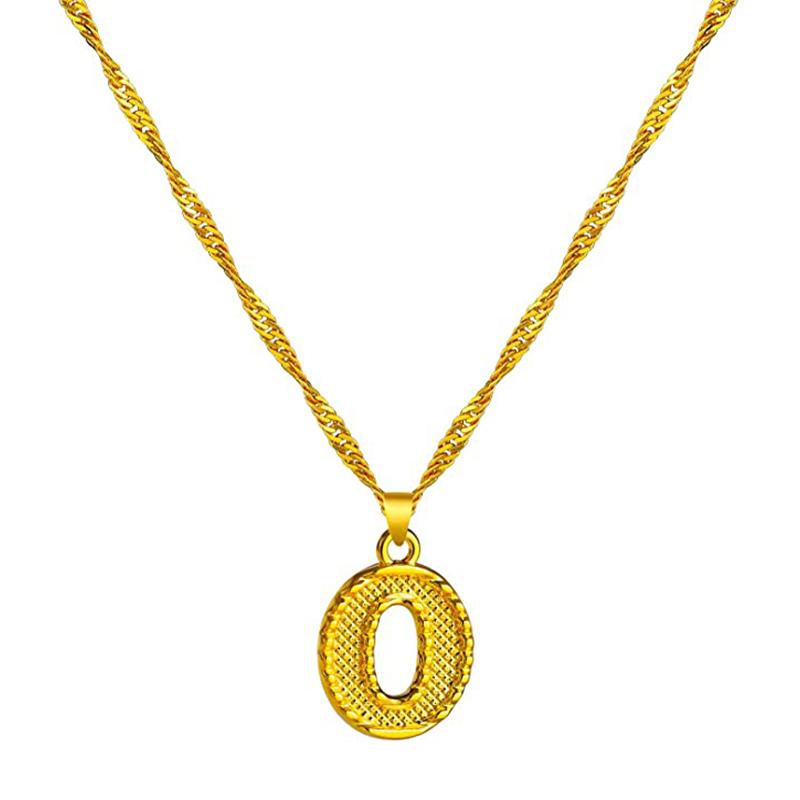 18K gold-plated initial letter necklace