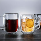 ThermoSip Double-walled Glass Mug – Borosilicate Glass, Heat Resistant & Elegant