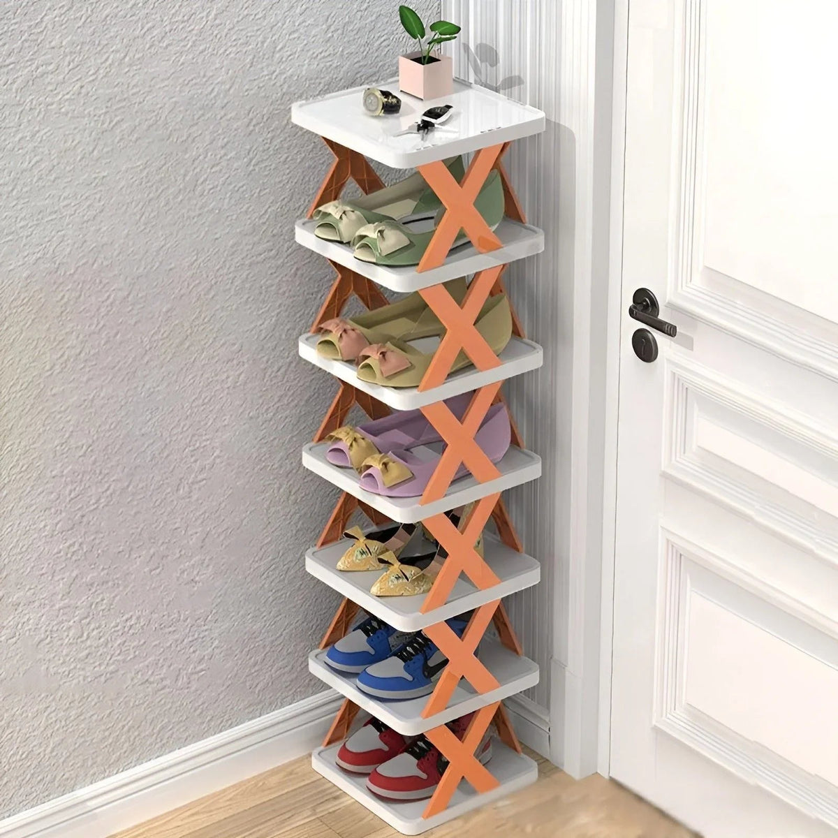 Multifunctional and Foldable Shoe Rack for Space-Saving Storage