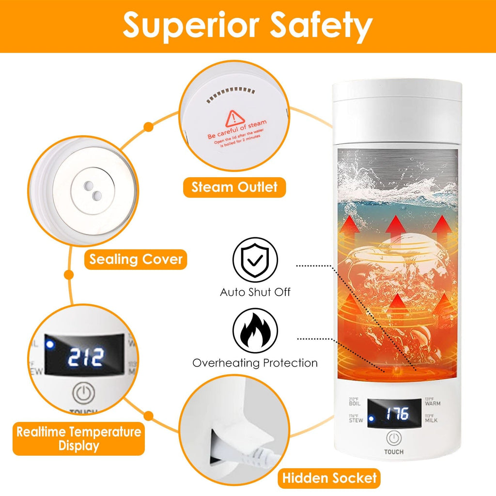 17Oz Stainless Steel Travel Electric Kettle with 4 Temperature Presets