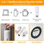 17Oz Stainless Steel Travel Electric Kettle with 4 Temperature Presets