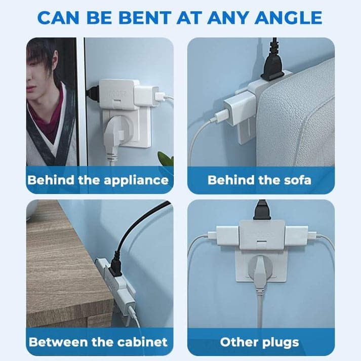 180° swiveling 3-way socket (EU plug)