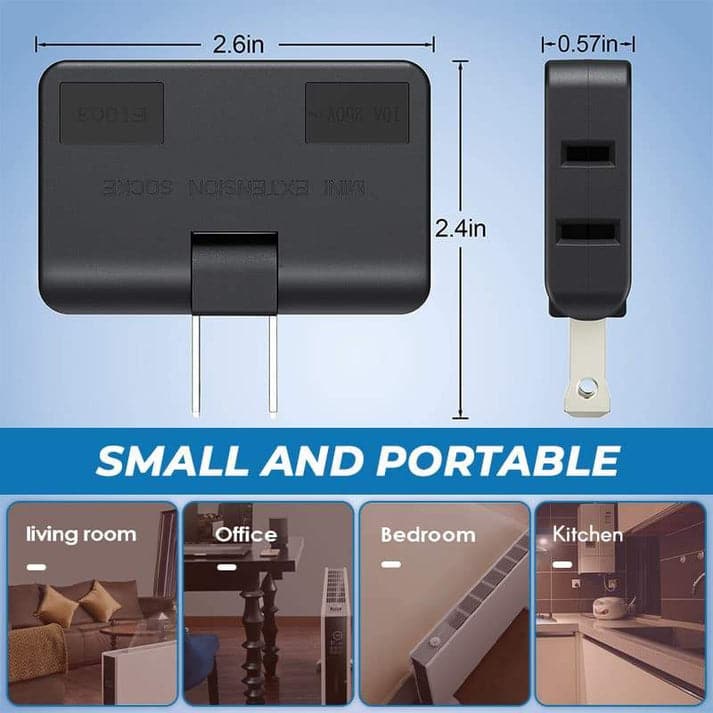 180° swiveling 3-way socket (EU plug)