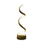 Spiral Ribbon Metal Table Lamp Simplicity Black/White/Gold LED Work Lighting with Round Base in Warm/White Light