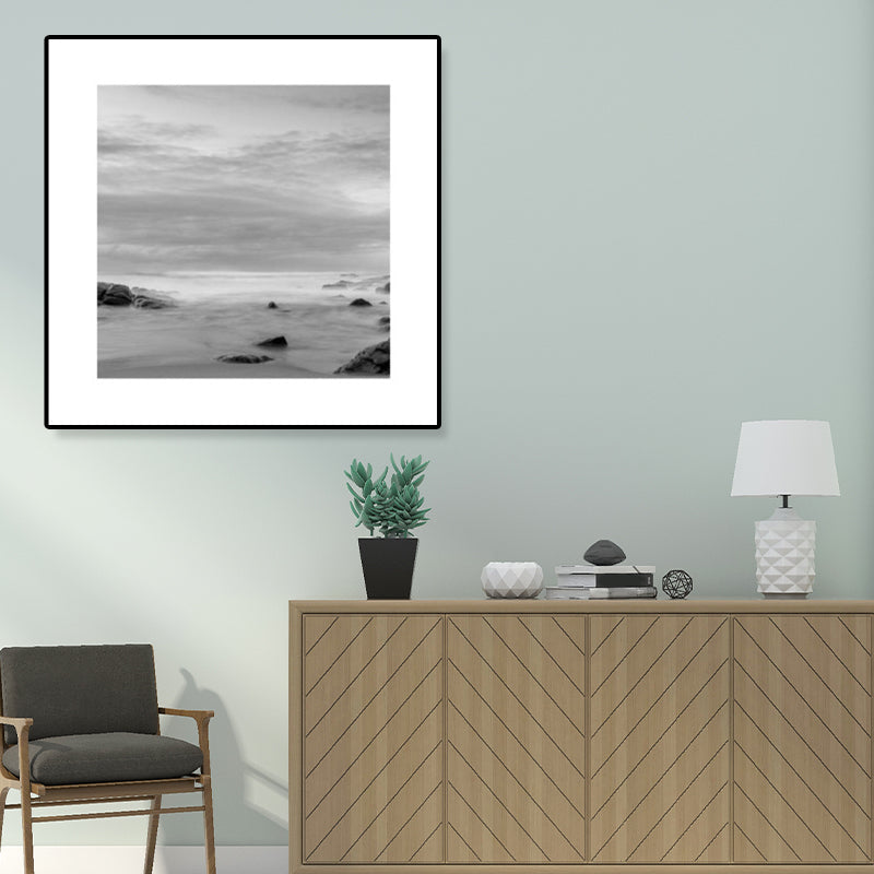 Dark Photography Seascape Art Print Textured Contemporary Living Room Furniture Wall Decor