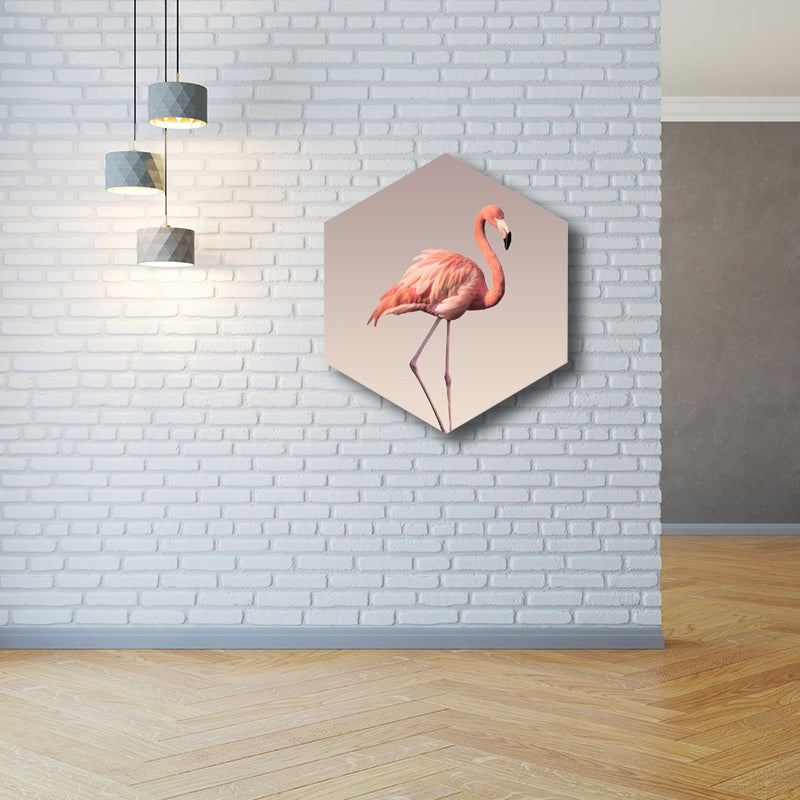 Flamingo Canvas Print Home Interior Photography Tropical Animal Wall Art in Pink, Layered