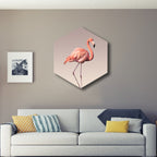 Flamingo Canvas Print Home Interior Photography Tropical Animal Wall Art in Pink, Layered