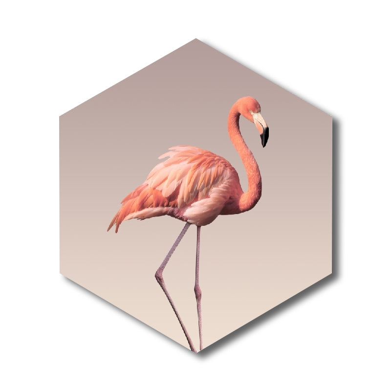 Flamingo Canvas Print Home Interior Photography Tropical Animal Wall Art in Pink, Layered