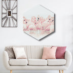 Flamingo Canvas Print Home Interior Photography Tropical Animal Wall Art in Pink, Layered
