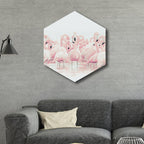 Flamingo Canvas Print Home Interior Photography Tropical Animal Wall Art in Pink, Layered