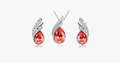 Angle Tear Drop Austrian Crystal Pendant & Earring Set – A Unique and Stylish Addition to Your Collection
