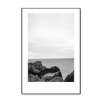 Tropical Rocky Bay Seascape Canvas Print Dark Color Texture Wall Art for the Living Room