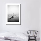 Tropical Rocky Bay Seascape Canvas Print Dark Color Texture Wall Art for the Living Room