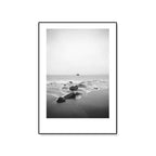 Tropical Rocky Bay Seascape Canvas Print Dark Color Texture Wall Art for the Living Room