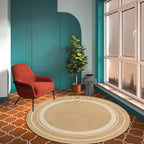 Rustic Solid Color Rug Brown Sisal Carpet Non-Slip Back Washable Pet-Friendly Area Rug for Home