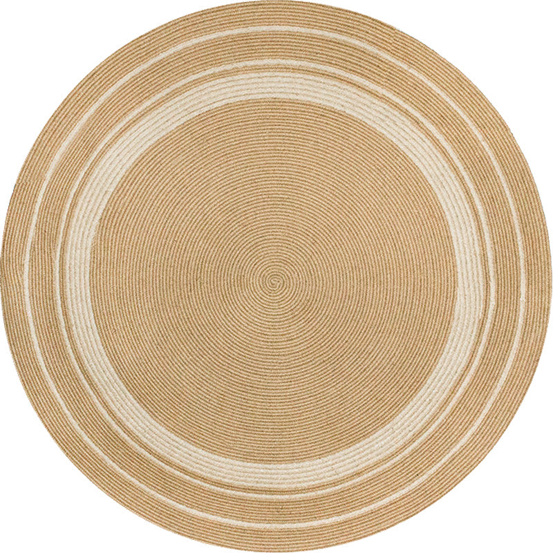 Rustic Solid Color Rug Brown Sisal Carpet Non-Slip Back Washable Pet-Friendly Area Rug for Home
