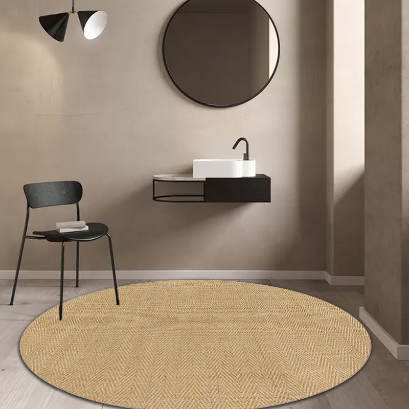 Brown Living Room Rug Rustic Solid Color Carpet Sisal Pet Friendly Non-Slip Washable Area Rug for Decoration
