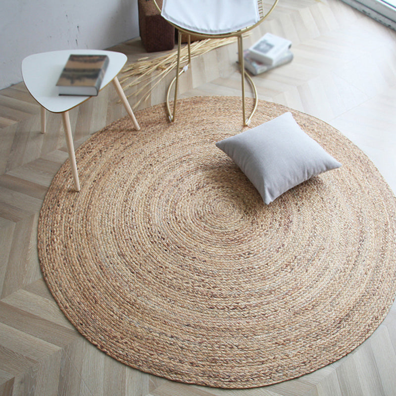 Brown simple rug jute rural rug washable non-slip pet-friendly rug for the living room