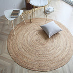 Brown simple rug jute rural rug washable non-slip pet-friendly rug for the living room