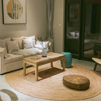 Brown simple rug jute rural rug washable non-slip pet-friendly rug for the living room