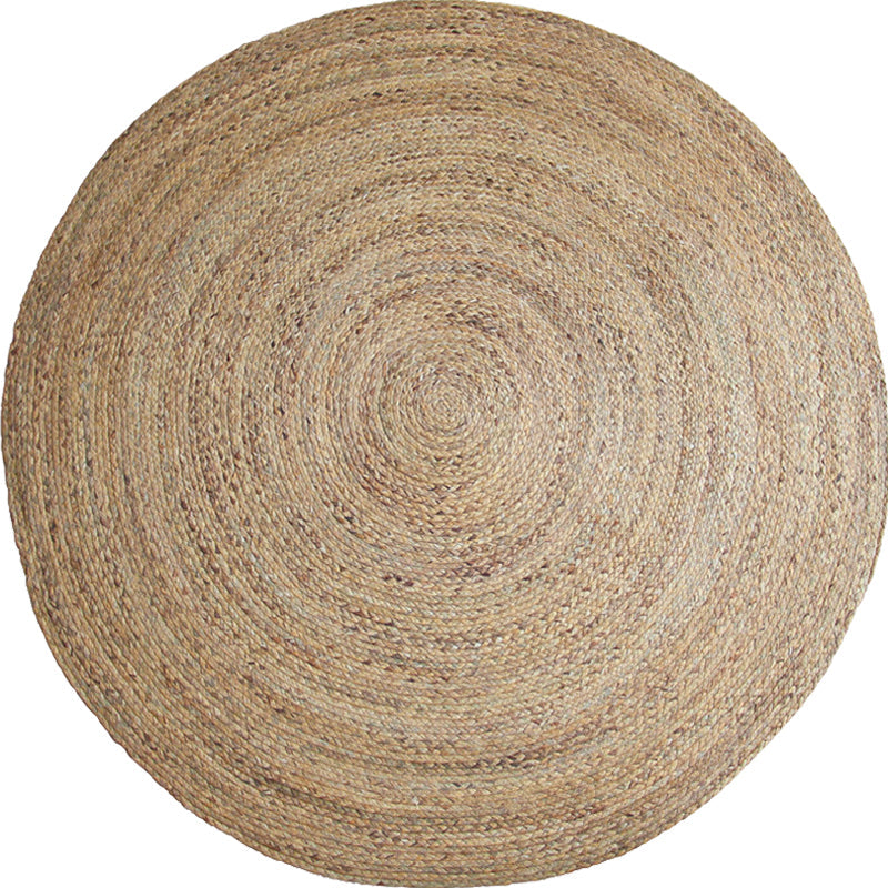 Brown simple rug jute rural rug washable non-slip pet-friendly rug for the living room