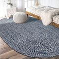 Country Solid Color Carpet Blue Polypropylene Carpet Non-Slip Back Washable Pet-Friendly Rug for Home