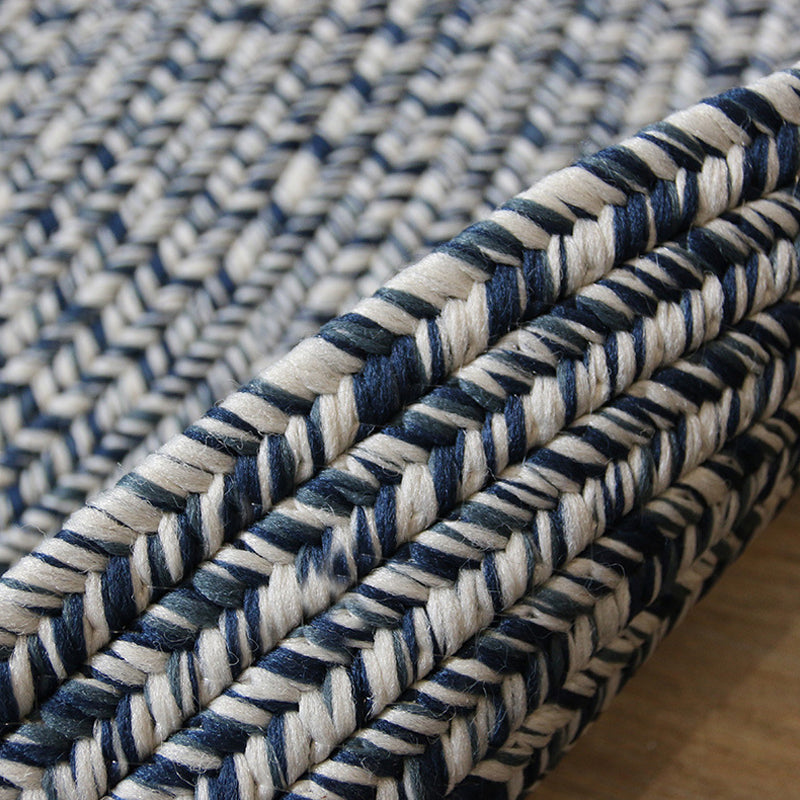 Country Solid Color Carpet Blue Polypropylene Carpet Non-Slip Back Washable Pet-Friendly Rug for Home