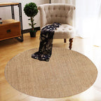 Brown Living Room Rug Rustic Solid Color Carpet Sisal Pet Friendly Non-Slip Washable Area Rug for Decoration