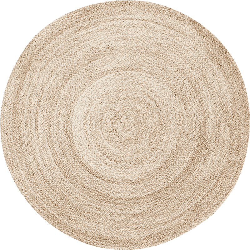 Beige Simple Rug Jute Rustic Rug Washable Non-Slip Pet-Friendly Rug for the Living Room