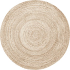 Beige Simple Rug Jute Rustic Rug Washable Non-Slip Pet-Friendly Rug for the Living Room