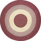 Casual Red Rustic Carpet Cotton Circles Pattern Carpet Machine Washable Pet-Friendly Non-Slip Carpet for the Bedroom