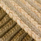 Country Circle Pattern Rug Brown Sisal Carpet Non-Slip Back Washable Pet-Friendly Carpet for Home